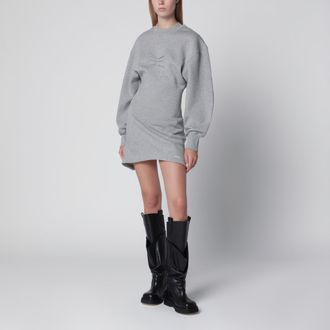 The Attico Melange cotton jersey mini dress in grey