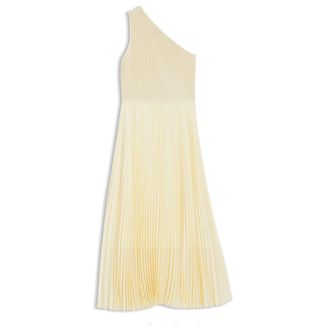 BOSS Rib-knit one-shoulder dress with pleated skirt