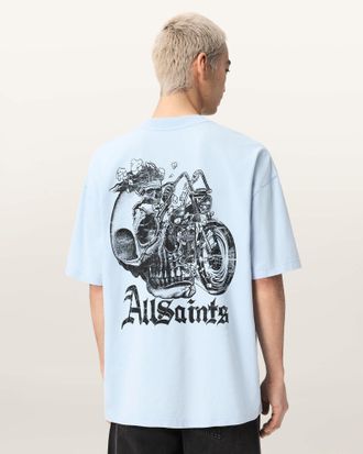 AllSaints Cotton Panhead Oversized Graphic T-Shirt, Size: XXL