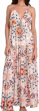 Elan Kaleidoscope Maxi Dress In Mutli