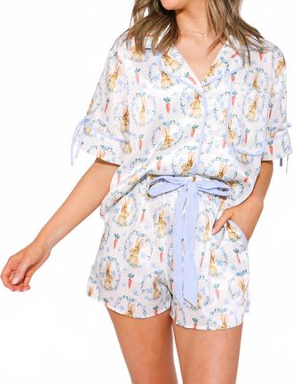 Peach Love California Cuddle Bunny Set In Blue