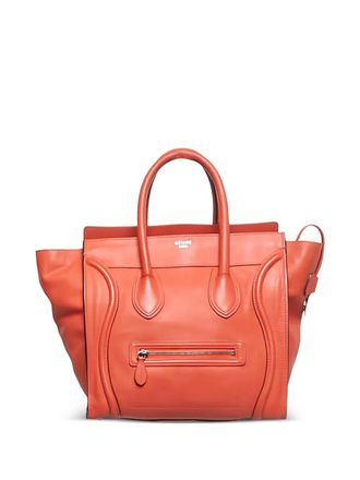 Celine mini Luggage leather tote bag - women - Calf Leather - One Size - Orange