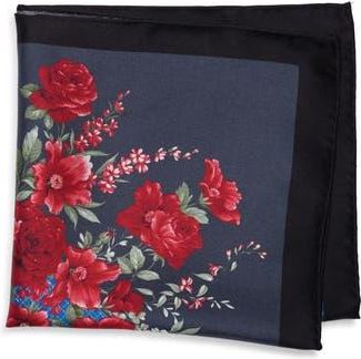 Robert Graham Floral Pocket Square in Black/Red at Nordstrom Rack