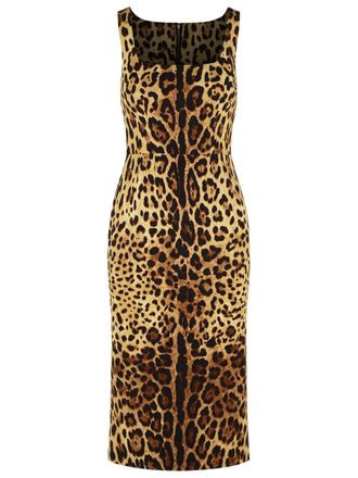 Dolce & Gabbana Seidenkleid mit Leopardenmuster