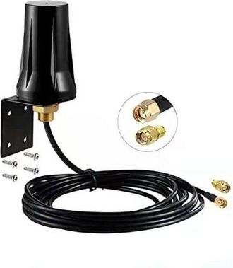 OEM [mai Usato]antenna Esterna 4g Lte, 5 Dbi, Connettore Sma, Cavo Da 3 M, Impermeabile, Per Router E Telecamere Di Sorveglianza