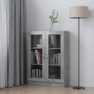 Berkfield Home Vitrine Cabinet Concrete Grey 82.5x30.5x115 cm Engineered Wood