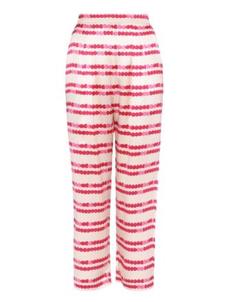 Eres Rom&eacute;o heart-print silk pyjama trousers - Pink
