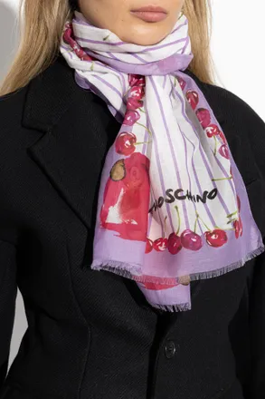 Moschino Scarf With Print, Unisex, Purple