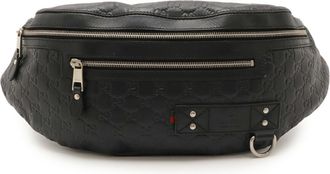 Gucci Black Rubber Leather Fanny Pack (Pre-Owned)