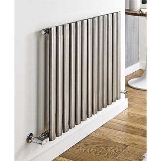 Clifton Stainless Horizontal Single Panel Radiator 600mm (H) x 570mm (W) in Metallics