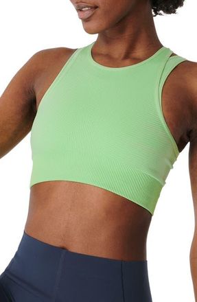 Sweaty Betty Illusion Seamless Sports Bra in Salix Green at Nordstrom, Size X-Large