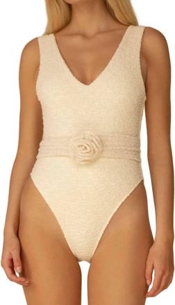 Montce Swim Amalia Texture Kim Rosa One Piece Swimwear In Cream