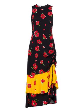 Moschino Jurk met bloemenprint - Zwart