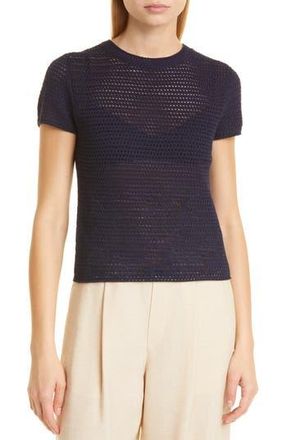 Vince Cotton Crochet Top in Navy at Nordstrom Rack, Size Large
