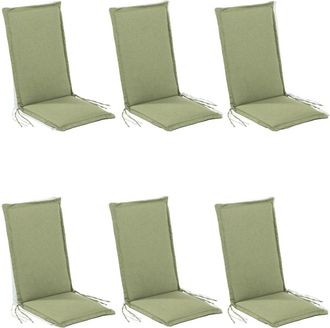 ED&Egrave;N JARD&Iacute; Pack 6 cojines para sillones de exterior repelente al agua verde