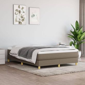 vidaXL Vidaxl - Cama Box Spring Con Colch&oacute;n Tela Gris Taupe 140x200 Cm