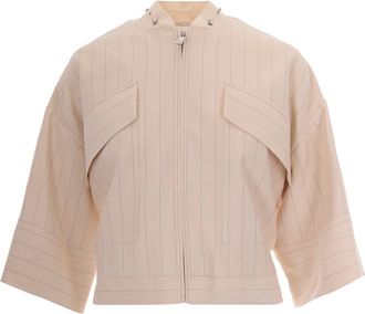 Liu Jo Cream Pinstripe Jacket