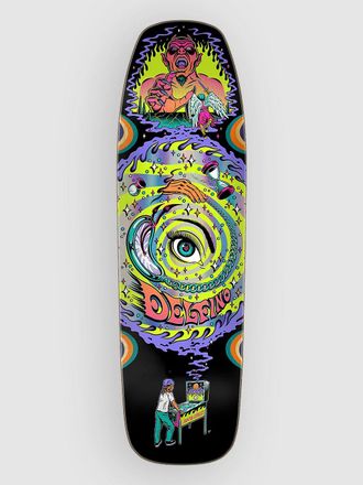 Santa Cruz Delfino Pinball Vision Pro 9.14 Skateboard Deck zwart