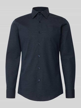 HUGO BOSS Slim Fit Businesshemd aus Baumwoll-Mix Modell HANK in Marine, Gr&ouml;&szlig;e 38