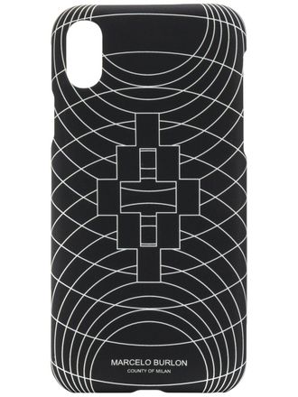 Marcelo Burlon Wireframe iPhone XS case - men - Polycarbonite - One Size - Black