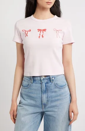 Junk Food Bows Graphic T-shirt in Primrose Pink at Nordstrom, Size X-Large