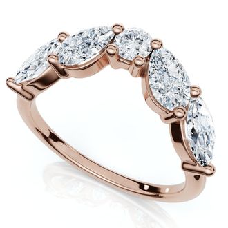 Pompeii3 1Ct Contoured Diamond Wedding Ring Guard Band 14k Gold or Platinum Lab Grown