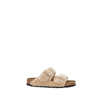 Birkenstock Sliders, female, Beige, 8 UK, Arizona Shearling Narrow Fit
