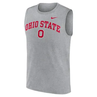 Nike Ohio State Primetime Arch Legend Nike Mens Dri-FIT College Muscle Tank Top in Grey | 01B306GOH-G1M