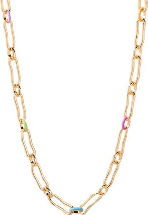 Brook & York Del Mar Enamel Link Necklace in Gold at Nordstrom