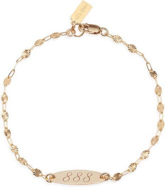 Set & Stones Engraved Angel Number Bracelet in Gold /888 at Nordstrom