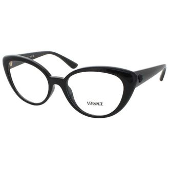 Versace Ladies Black Rectangular Eyeglass Frames 0Ve3349U