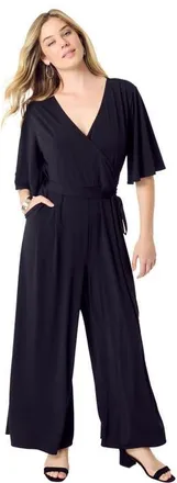 Roaman's Ultrasmooth Jumpsuit in Black at Nordstrom, Size 24