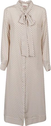 Crida Milano Alba Midi Jurk - Dames - Shirt Kleedjes - Wit - L - Satijn - Kleedjes