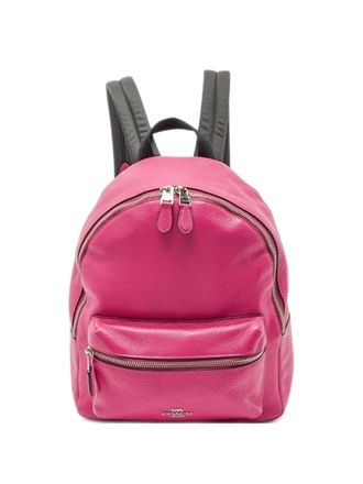 Coach Charlie leather backpack - women - Calf Leather - One Size - Pink