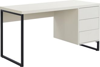 Pascal Morabito Escritorio con 3 cajones - MDF y metal - Beige y negro - TIMFIA de Pascal Morabito