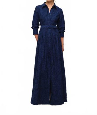 SIMKHAI Courtney Belted Gown In Midnight