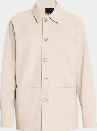 Vince Men & apos;s Suede Patch-Pocket Shirt Jacket