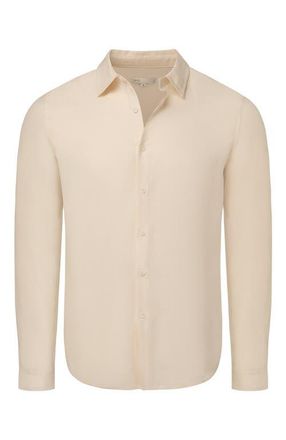 Onia Standard Long Sleeve Linen Shirt in Pale Lilac at Nordstrom, Size X-Large L
