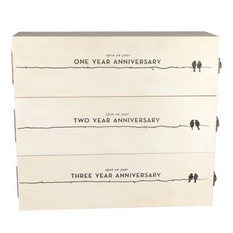 Twine Newlyweds Anniversary 3-Bottle Wooden Wine Box at Nordstrom