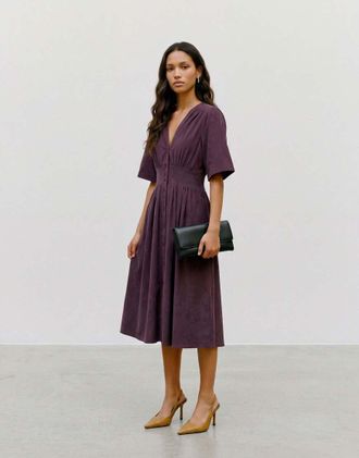 Vero Moda vestito bordeaux-Rosso