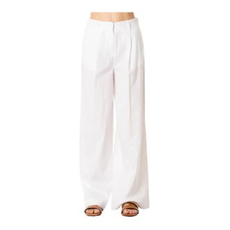 Jijil Pantaloni Larghi in Lino e Cotone - - Trousers - Donna - Bianco - M