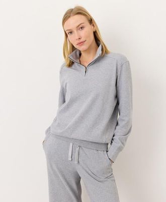 Pact CloudKnit Half Zip in Heather Grey at Nordstrom, Size X-Small