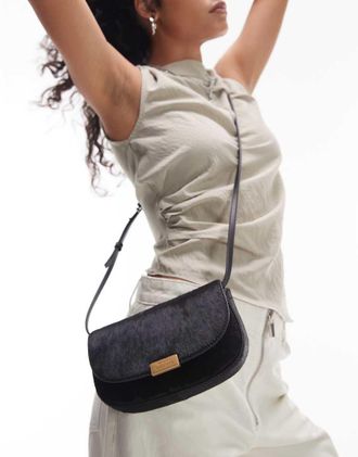 Tommy Hilfiger Borsa a tracolla nera in cavallino-Nero