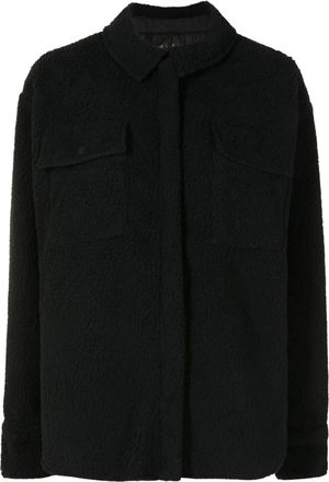 Osklen Fleece shirtjack met klepzak - Zwart