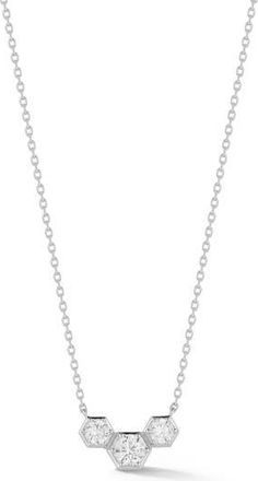 Glaze Jewelry Hexagon Cubic Zirconia Pendant Necklace in Silver at Nordstrom Rack