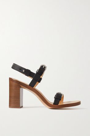 Gabriela Hearst Sandali Slingback In Pelle Con Fibbie Miraya - Nero