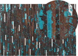 Beliani Rug KISIR Dark Brown 140 x 200 cm Leather