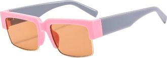 Generic Mens Square Driving Sunglasses Outdoor Small Frame Womens Sports Sun Glasses(Pink)