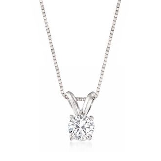 Ross-Simons Diamond Solitaire Necklace in 14kt White Gold
