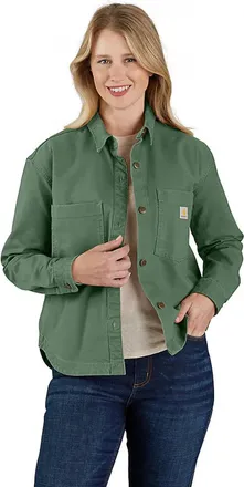 Carhartt Work in Progress Montana Rugged Flex Overshirt Womens Frosted Balsam Button Up UPS1328